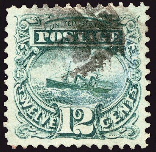 Value of US Stamp Scott Catalog #117: 1869 12c Pictorial S.S. Adriatic. Spink Shreves Galleries, Jan 2014, Sale 146, Lot 251