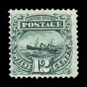 Cost of US Stamps Scott 117 - 12c 1869 Pictorial S.S. Adriatic. Cherrystone Auctions, Mar 2010, Sale 201003, Lot 94