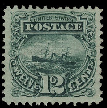 Prices of US Stamp Scott Catalog #117 - 12c 1869 Pictorial S.S. Adriatic. Cherrystone Auctions, Apr 2010, Sale 201004, Lot 144