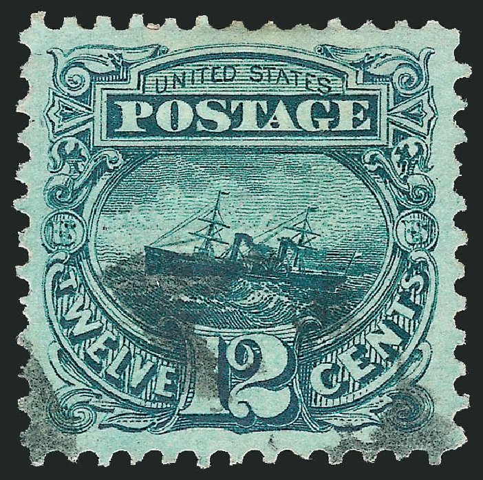 US Stamps Prices Scott Cat. 117 - 1869 12c Pictorial S.S. Adriatic. Robert Siegel Auction Galleries, Mar 2011, Sale 1007, Lot 2284