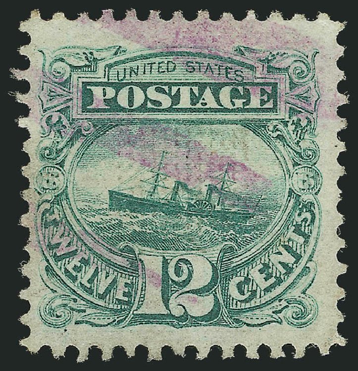 Cost of US Stamps Scott Cat. #117: 12c 1869 Pictorial S.S. Adriatic. Robert Siegel Auction Galleries, Dec 2013, Sale 1062, Lot 324