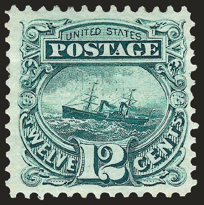 Value of US Stamp Scott Catalog 117: 1869 12c Pictorial S.S. Adriatic. Robert Siegel Auction Galleries, Oct 2008, Sale 963, Lot 664
