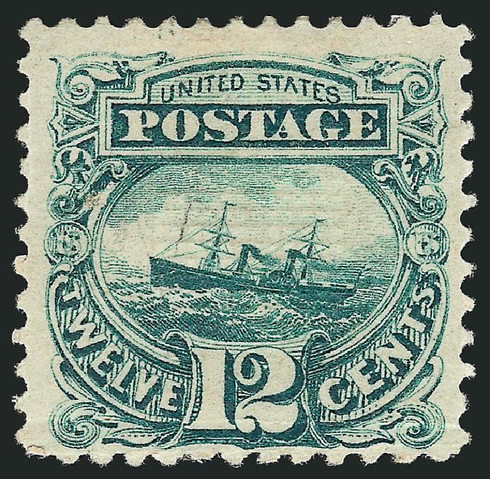US Stamps Value Scott # 117: 12c 1869 Pictorial S.S. Adriatic. Robert Siegel Auction Galleries, Dec 2009, Sale 982, Lot 5324