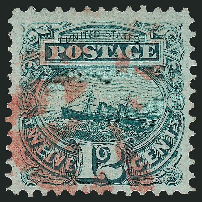 US Stamps Prices Scott Catalog # 117: 12c 1869 Pictorial S.S. Adriatic. Robert Siegel Auction Galleries, Apr 2010, Sale 984, Lot 404