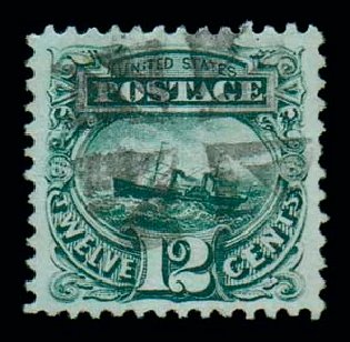 Value of US Stamps Scott 117 - 1869 12c Pictorial S.S. Adriatic. Matthew Bennett International, Dec 2007, Sale 323, Lot 295