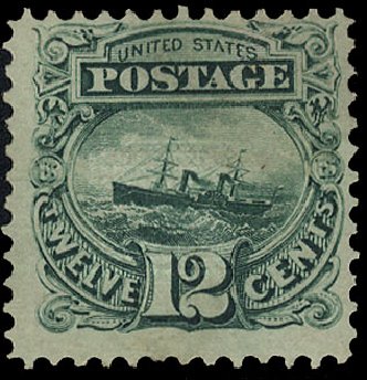 US Stamp Price Scott Catalog #117: 12c 1869 Pictorial S.S. Adriatic. Cherrystone Auctions, Apr 2010, Sale 201004, Lot 145