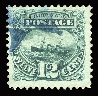 US Stamp Price Scott Catalog #117 - 1869 12c Pictorial S.S. Adriatic. Cherrystone Auctions, Mar 2013, Sale 201303, Lot 35