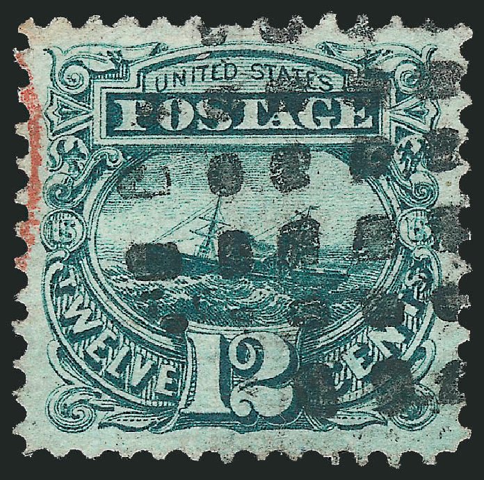 US Stamps Value Scott Catalogue 117 - 1869 12c Pictorial S.S. Adriatic. Robert Siegel Auction Galleries, Dec 2013, Sale 1062, Lot 325