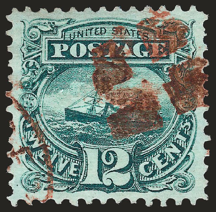 US Stamps Value Scott Cat. # 117 - 12c 1869 Pictorial S.S. Adriatic. Robert Siegel Auction Galleries, Oct 2008, Sale 963, Lot 665
