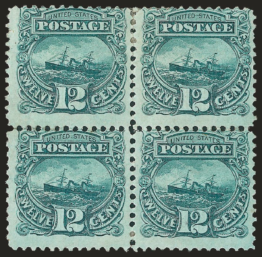 Values of US Stamps Scott Catalogue 117: 1869 12c Pictorial S.S. Adriatic. Robert Siegel Auction Galleries, Dec 2009, Sale 982, Lot 5325