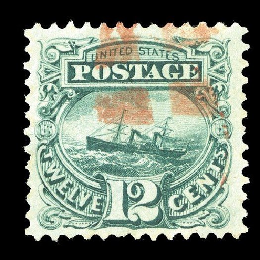 Prices of US Stamps Scott Catalog #117: 1869 12c Pictorial S.S. Adriatic. Spink Shreves Galleries, May 2014, Sale 148, Lot 155