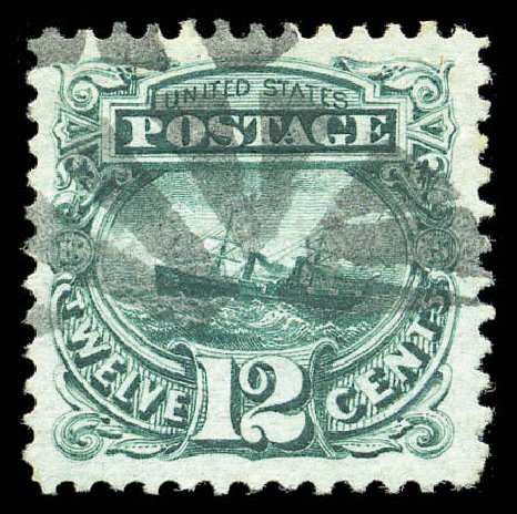 US Stamps Value Scott #117 - 1869 12c Pictorial S.S. Adriatic. Matthew Bennett International, Sep 2010, Sale 331, Lot 472
