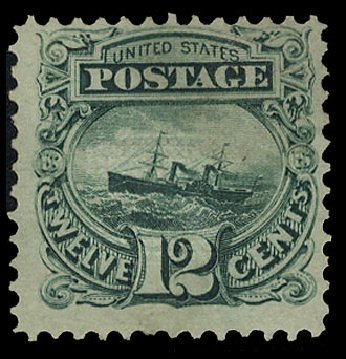 US Stamp Prices Scott Catalogue #117 - 12c 1869 Pictorial S.S. Adriatic. Cherrystone Auctions, Oct 2012, Sale 201210, Lot 82