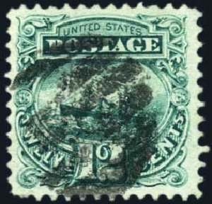 Value of US Stamp Scott 117 - 1869 12c Pictorial S.S. Adriatic. Harmer-Schau Auction Galleries, Oct 2010, Sale 87, Lot 142