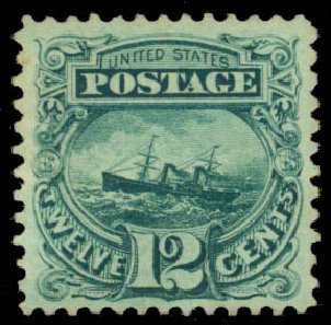 Price of US Stamps Scott # 117 - 12c 1869 Pictorial S.S. Adriatic. Daniel Kelleher Auctions, Jan 2015, Sale 663, Lot 1342