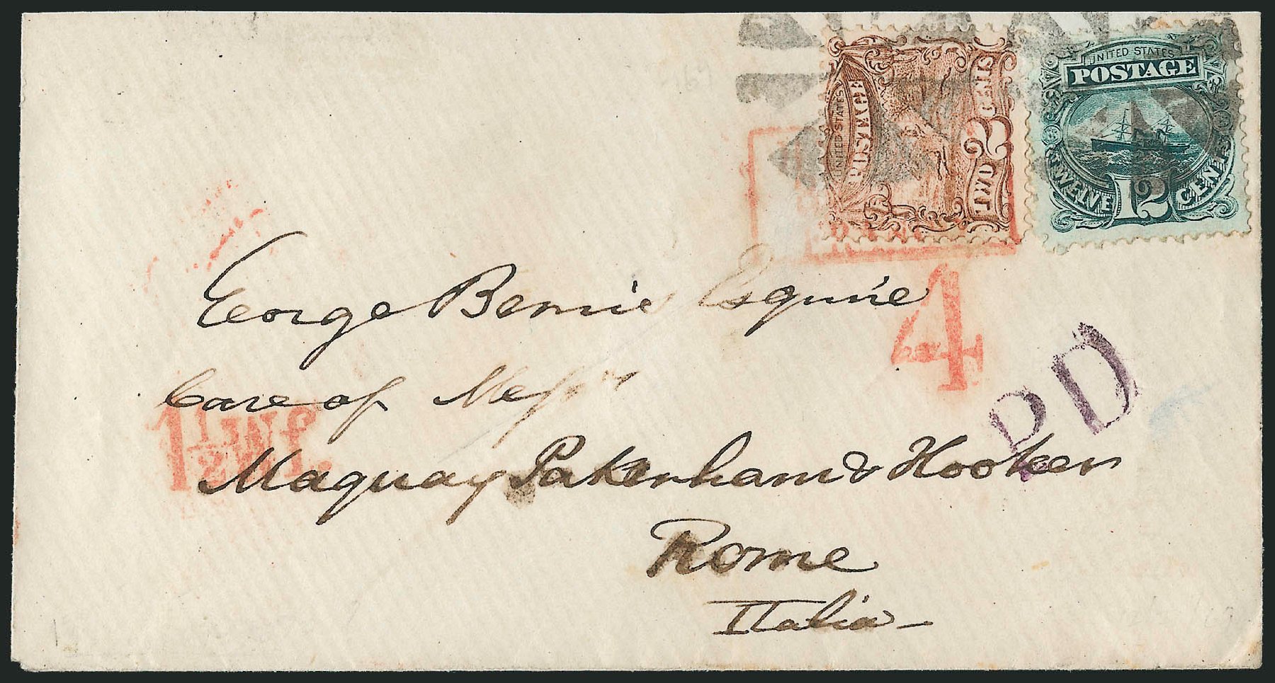 Cost of US Stamp Scott # 117: 1869 12c Pictorial S.S. Adriatic. Robert Siegel Auction Galleries, Mar 2011, Sale 1004, Lot 152