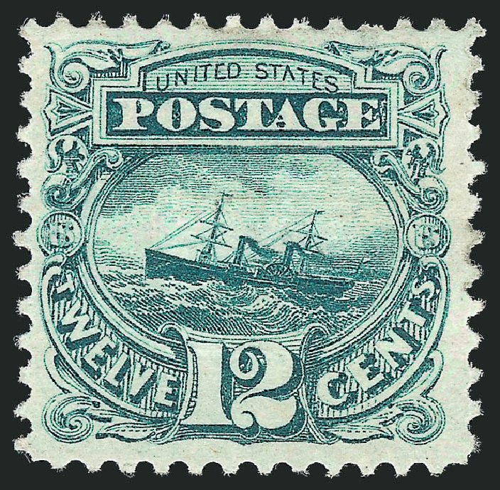 Prices of US Stamp Scott Cat. # 117 - 1869 12c Pictorial S.S. Adriatic. Robert Siegel Auction Galleries, Dec 2012, Sale 1037, Lot 1672