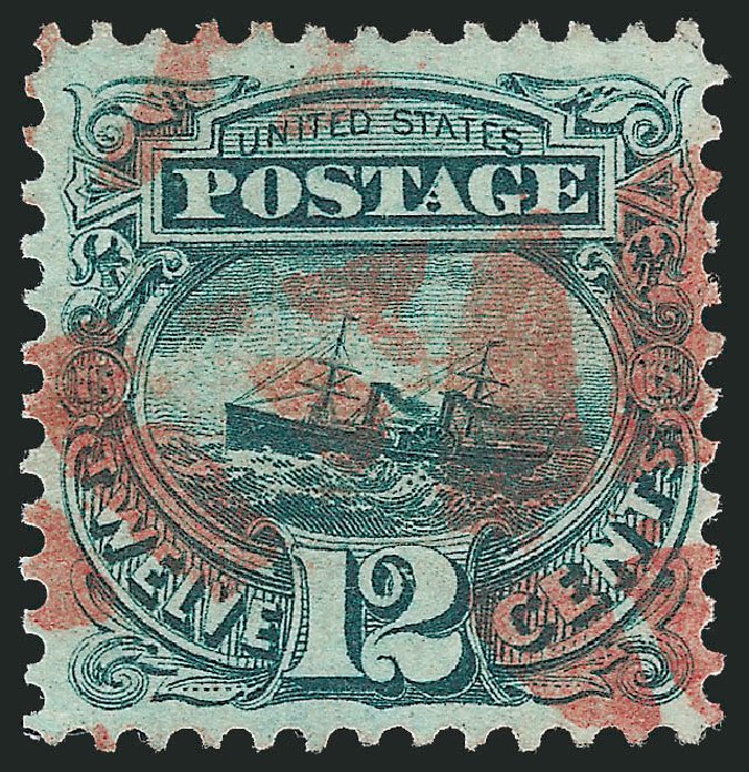 US Stamps Price Scott Catalog #117 - 1869 12c Pictorial S.S. Adriatic. Robert Siegel Auction Galleries, Dec 2013, Sale 1062, Lot 322