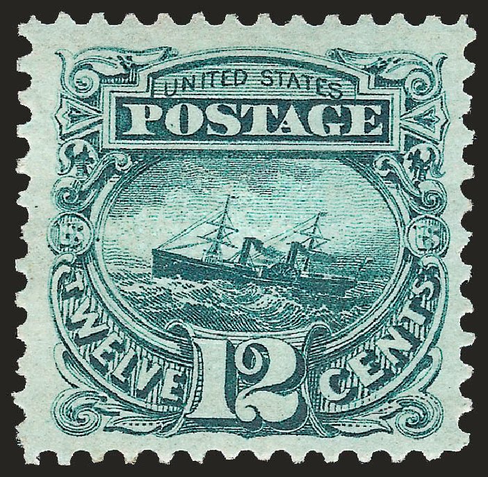 Value of US Stamp Scott Cat. # 117 - 1869 12c Pictorial S.S. Adriatic. Robert Siegel Auction Galleries, Apr 2010, Sale 984, Lot 402