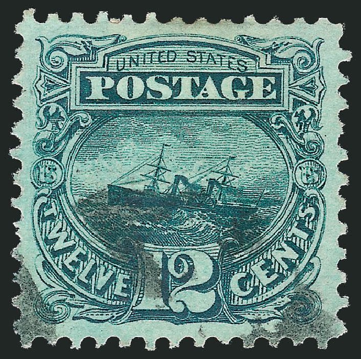 US Stamp Value Scott Catalog 117 - 1869 12c Pictorial S.S. Adriatic. Robert Siegel Auction Galleries, Oct 2010, Sale 997, Lot 5462