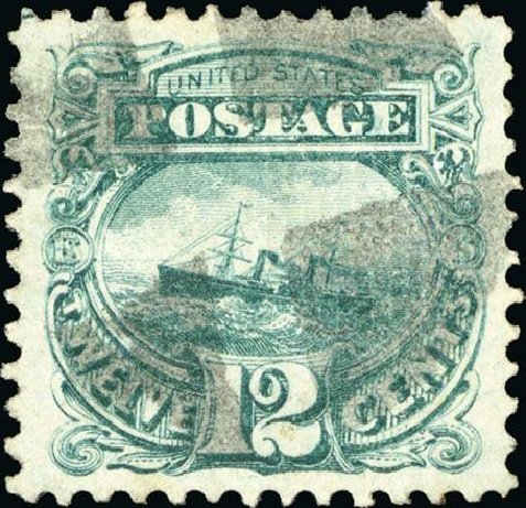 Value of US Stamp Scott Cat. 117 - 12c 1869 Pictorial S.S. Adriatic. Spink Shreves Galleries, Jan 2015, Sale 150, Lot 92