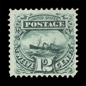 Prices of US Stamps Scott Cat. #117: 1869 12c Pictorial S.S. Adriatic. Cherrystone Auctions, Mar 2010, Sale 201003, Lot 93