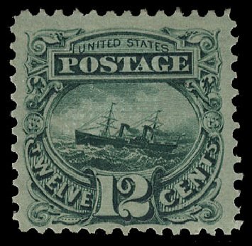 US Stamp Prices Scott Catalogue # 117 - 1869 12c Pictorial S.S. Adriatic. Cherrystone Auctions, Oct 2012, Sale 201210, Lot 83