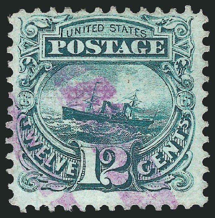 US Stamps Prices Scott # 117: 1869 12c Pictorial S.S. Adriatic. Robert Siegel Auction Galleries, Mar 2013, Sale 1040, Lot 1373