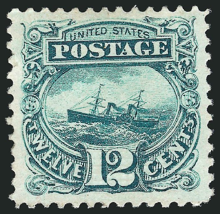 Value of US Stamp Scott Catalogue # 117: 12c 1869 Pictorial S.S. Adriatic. Robert Siegel Auction Galleries, Nov 2013, Sale 1057, Lot 683