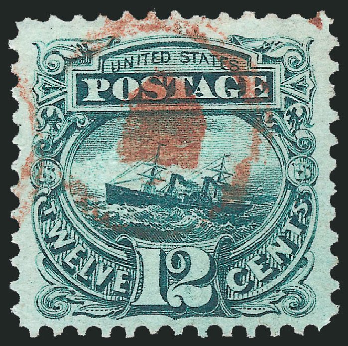 US Stamps Price Scott # 117: 1869 12c Pictorial S.S. Adriatic. Robert Siegel Auction Galleries, Dec 2013, Sale 1062, Lot 323