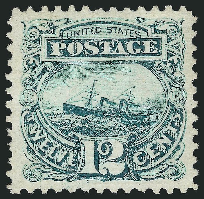 Price of US Stamp Scott Catalog # 117: 1869 12c Pictorial S.S. Adriatic. Robert Siegel Auction Galleries, Apr 2014, Sale 1068, Lot 123