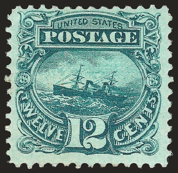 Values of US Stamp Scott Catalogue #117 - 12c 1869 Pictorial S.S. Adriatic. Robert Siegel Auction Galleries, Dec 2009, Sale 982, Lot 5323