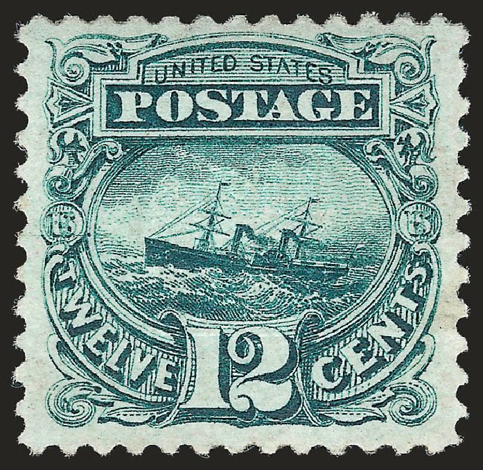 US Stamp Prices Scott Catalog #117 - 1869 12c Pictorial S.S. Adriatic. Robert Siegel Auction Galleries, Apr 2010, Sale 984, Lot 403