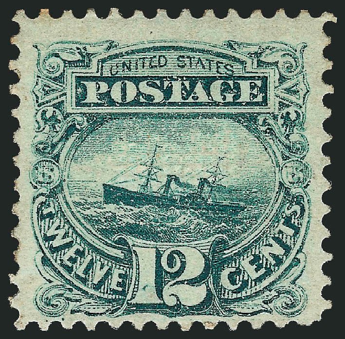 US Stamp Value Scott Catalog # 117: 1869 12c Pictorial S.S. Adriatic. Robert Siegel Auction Galleries, Dec 2008, Sale 967, Lot 4236