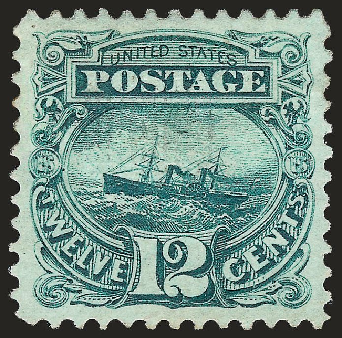 US Stamp Value Scott Cat. 117: 1869 12c Pictorial S.S. Adriatic. Robert Siegel Auction Galleries, Jan 2009, Sale 968, Lot 146