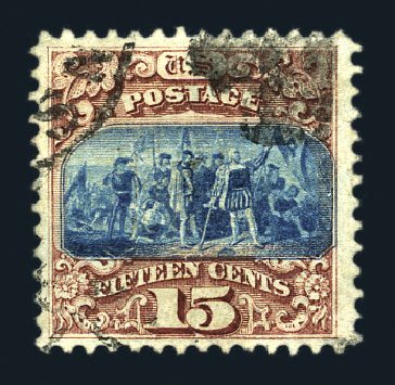 Price of US Stamps Scott Catalog 118 - 15c 1869 Pictorial Columbus. Harmer-Schau Auction Galleries, Aug 2015, Sale 106, Lot 1467