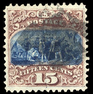 Price of US Stamps Scott Catalogue 118 - 15c 1869 Pictorial Columbus. Cherrystone Auctions, Sep 2012, Sale 201209, Lot 58