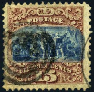 Prices of US Stamp Scott Catalog # 118: 15c 1869 Pictorial Columbus. Harmer-Schau Auction Galleries, Jan 2013, Sale 96, Lot 468