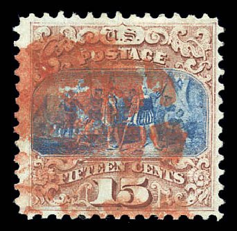 Cost of US Stamp Scott Catalogue #118 - 15c 1869 Pictorial Columbus. Matthew Bennett International, Sep 2010, Sale 333, Lot 3499