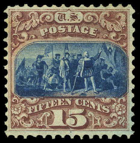 US Stamp Value Scott Catalogue #118 - 1869 15c Pictorial Columbus. Matthew Bennett International, May 2014, Sale 350, Lot 229