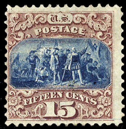 Prices of US Stamp Scott Cat. # 118 - 15c 1869 Pictorial Columbus. Cherrystone Auctions, Jan 2009, Sale 200901, Lot 129