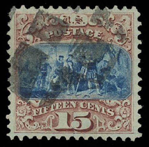 Prices of US Stamps Scott # 118: 1869 15c Pictorial Columbus. Daniel Kelleher Auctions, Oct 2011, Sale 626, Lot 139