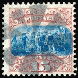 US Stamps Value Scott # 118 - 1869 15c Pictorial Columbus. Schuyler J. Rumsey Philatelic Auctions, Apr 2015, Sale 60, Lot 2099