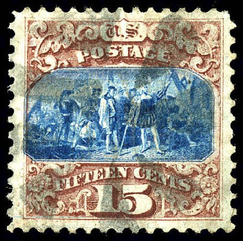 US Stamps Price Scott # 118 - 15c 1869 Pictorial Columbus. Matthew Bennett International, Dec 2008, Sale 330, Lot 1580