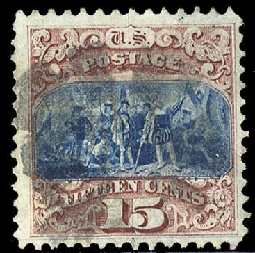 US Stamps Value Scott # 118 - 15c 1869 Pictorial Columbus. Cherrystone Auctions, Jan 2009, Sale 200901, Lot 130