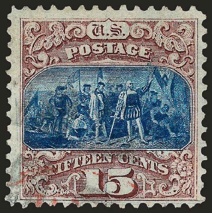 US Stamp Value Scott Catalog 118: 1869 15c Pictorial Columbus. Robert Siegel Auction Galleries, Sep 2008, Sale 962, Lot 2390