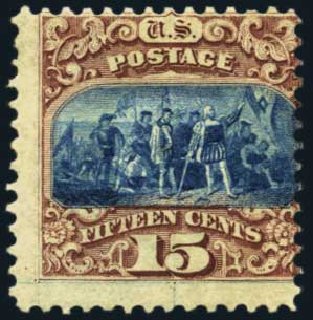 US Stamp Value Scott Cat. #118: 1869 15c Pictorial Columbus. Harmer-Schau Auction Galleries, Oct 2012, Sale 95, Lot 181