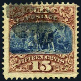 Costs of US Stamps Scott 118: 15c 1869 Pictorial Columbus. Harmer-Schau Auction Galleries, Jan 2013, Sale 96, Lot 471