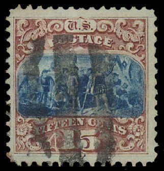 Price of US Stamps Scott Cat. 118 - 15c 1869 Pictorial Columbus. Daniel Kelleher Auctions, Jun 2012, Sale 630, Lot 1341