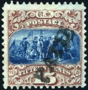 Prices of US Stamps Scott Catalogue #118 - 1869 15c Pictorial Columbus. Harmer-Schau Auction Galleries, Oct 2010, Sale 87, Lot 144